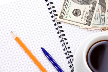 offee, pens and dollars