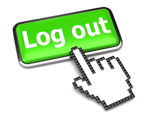 Log out button and hand cursor
