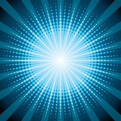 Blue halftone with shine effect backgdrop