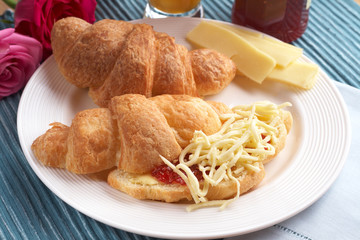 Croissant with cheese