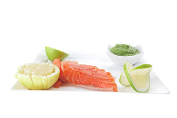 smoked salmon and green sauce