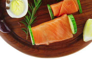 red smoked salmon slices