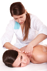 Obraz na płótnie Canvas Young woman having massage.