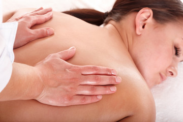 Fototapeta na wymiar Young woman having massage.