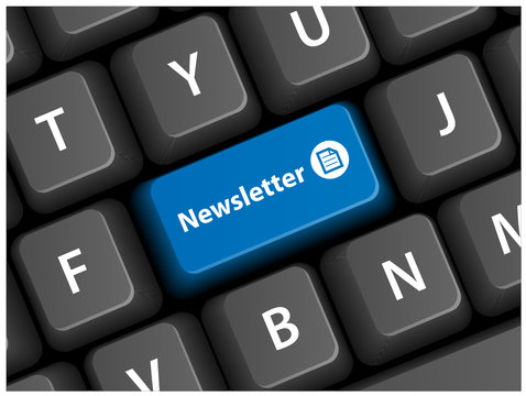 NEWSLETTER Key on Keyboard (customer information news button)