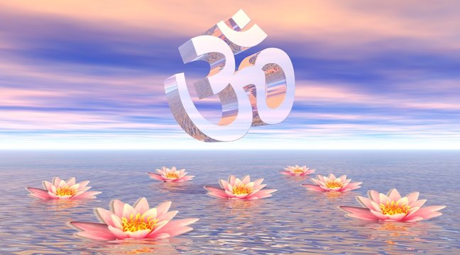 Aum - om upon lotus