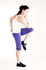 Young pretty girl doing sport