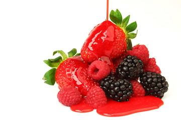 big berry pile in syrup