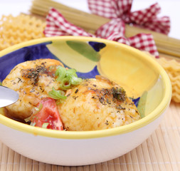 Knödel mit Gemüse