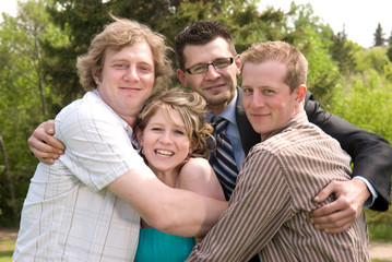 Fototapeta premium Three Brothers and a Sister
