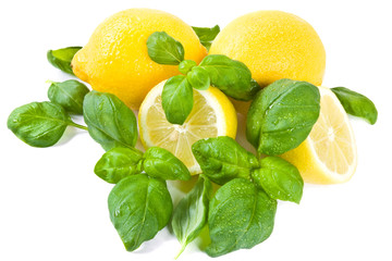 Zitrone und Basilikum