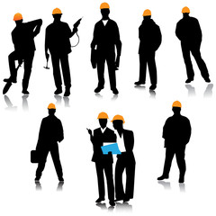 Builder people silhouette.Vector