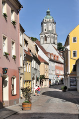 meissen, leischergasse con frauenkirche