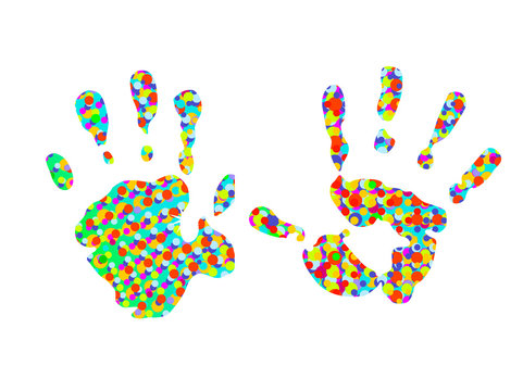 two colorful Handprints