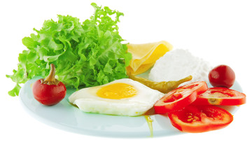 egg and cottage cheese with salad