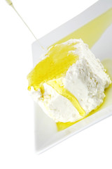 white soft cheese with oil