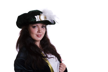 Woman in pirate costume.