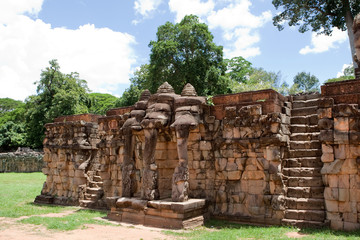 Fototapeta premium Terrace of the elephants in Angkor, Cambodia