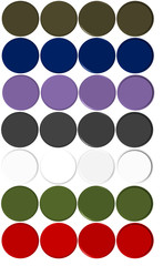 28 differen round button ( 4 different designs for each color)