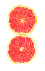 cut grape-fruit top view