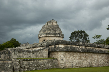 Observatory Temple At  Chichen Itza, Mexico