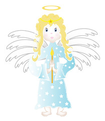 Little angel child, object isolated, vector