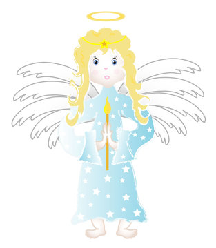 Little angel child, object isolated, vector