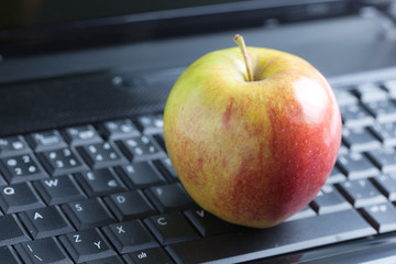 apple on laptop