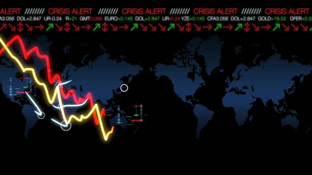 Courbe de crise &eacute;conomique mondiale