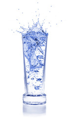 Glass with water splash