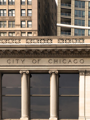City of Chicago Lettering in an old building facade