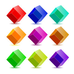 Vector collection colorful cubes