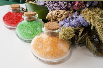 Fototapeta na wymiar colored bath salts 2