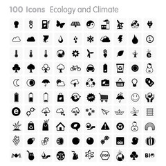 Obraz premium 100 Icons - Ecology and Climate Set
