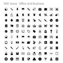 Fototapeta na wymiar 100 Icons - Office and Business Set