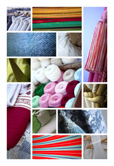 Tissus textile linge mode shopping - obrazy, fototapety, plakaty
