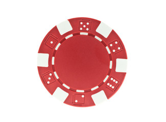 red poker chip isolated