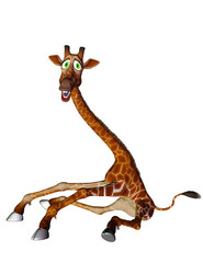 Fototapeta na wymiar giraffe cartoon open legs side