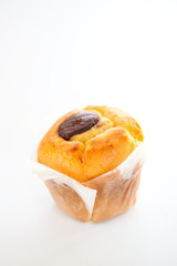 homemade muffin filled with chocolate