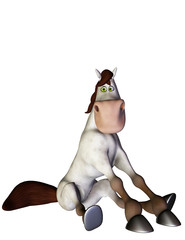 horse cartoon sitting © DM7