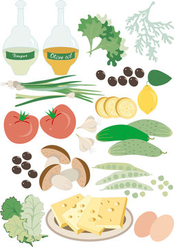 Wholesome food Salad..Pattern.Background.