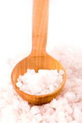sea salt on a wooden spoon