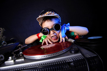 cool kid DJ in action