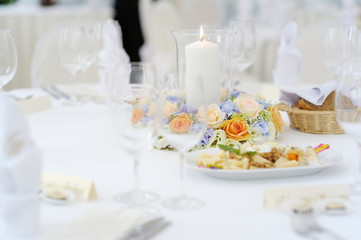 Table set for an event party