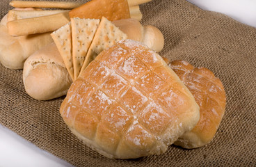 Prodotti da forno su tela di juta