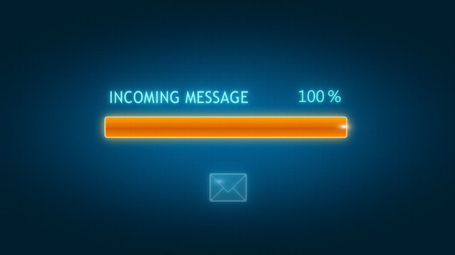 Incoming message with progress bar