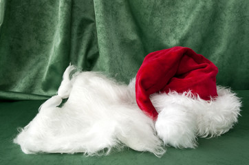 Santa Claus hat and beard