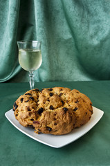 Panettone and white wine