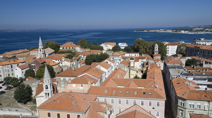 Fototapeta na wymiar Zadar cityscape: view from the bell-tower.