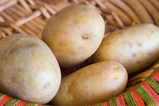 Potatoes in a vimine basket